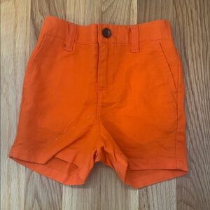 Janie and Jack Orange Linen Shorts, Size 12–18 Months